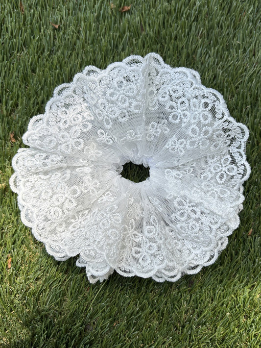 Classic White Moon Lace Embroidered