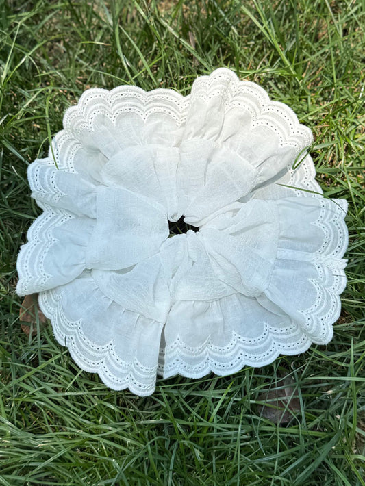 Moon Petal Jumbo White Embroidered