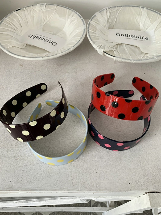 Retro Dot Polka Dot Acrylic Wide Headband