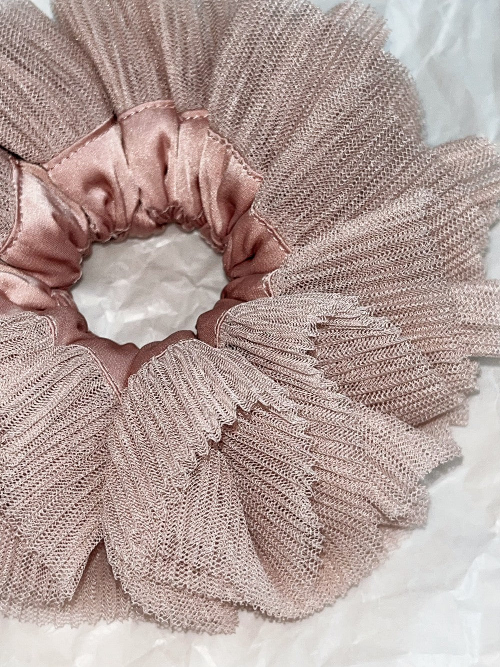 Cloud TUTU Silk Tulle Scrunchie Dusty Mauve