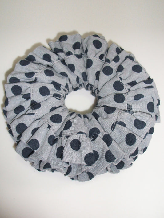 Polka Dot Blueberry Macarons Scrunchie