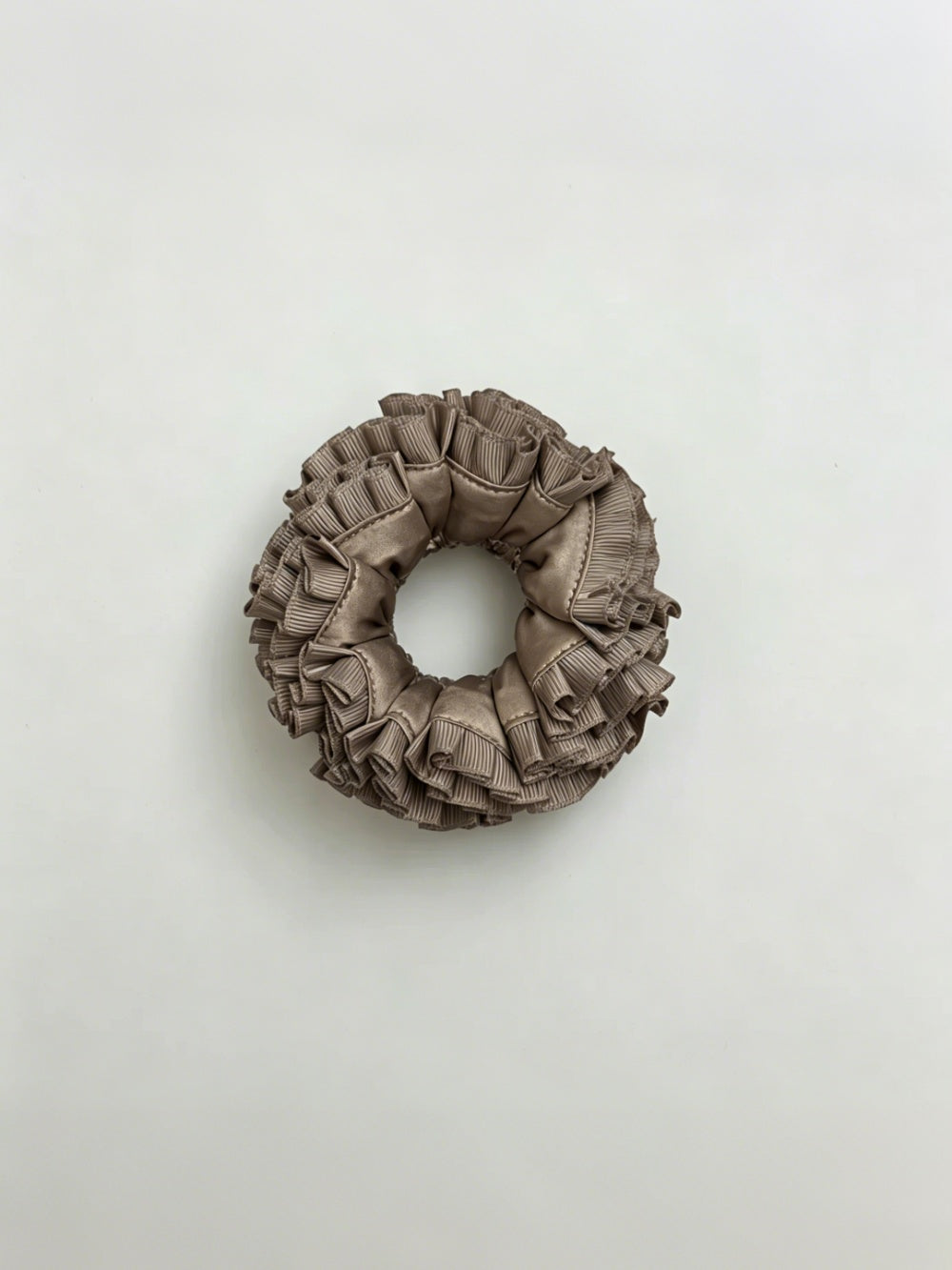 Coquette Ruffle Baby Scrunchies Mocha Coffee Brown