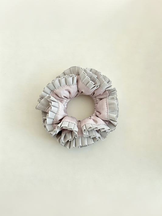 Coquette Ruffle Baby Scrunchies Dusty Ash Gray