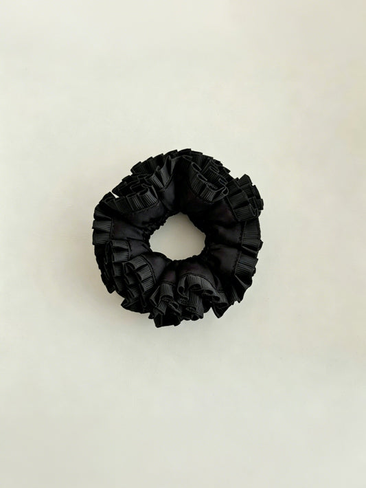 Coquette Ruffle Baby Scrunchies Classic Solid Black