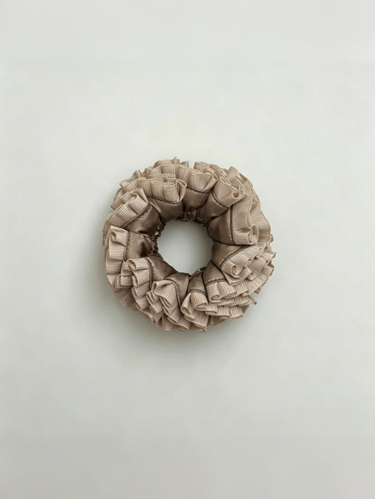 Coquette Ruffle Baby Scrunchies Warm Latte Brown