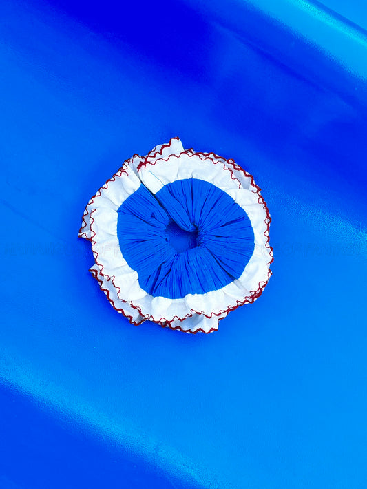 The Ultra Blue With White Ruffle