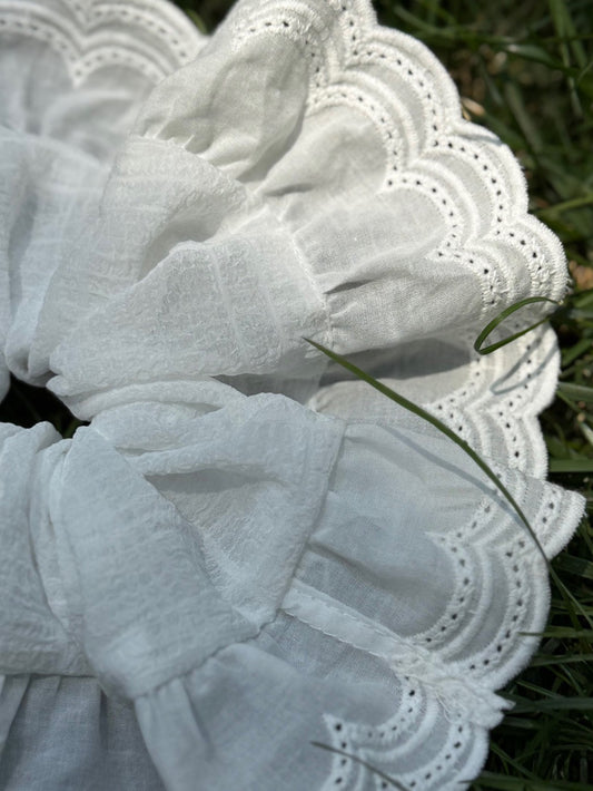 Moon Petal Jumbo White Embroidered