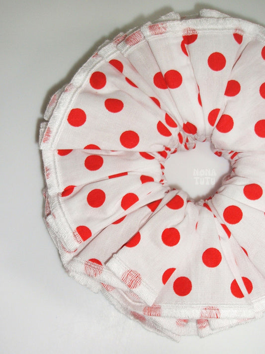 Red Polka Dot Waltz Scrunchie