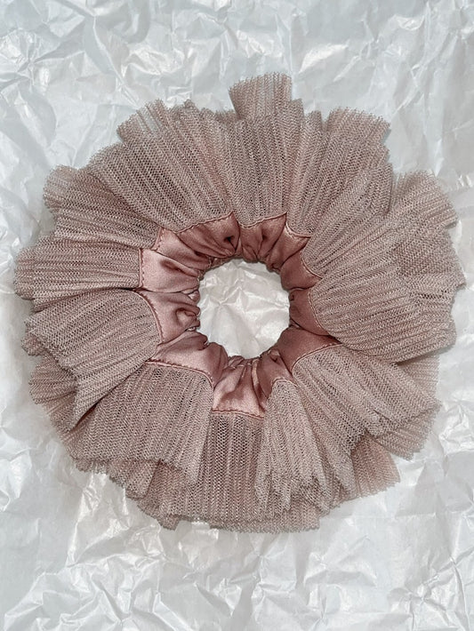 Cloud TUTU Silk Tulle Scrunchie Dusty Mauve