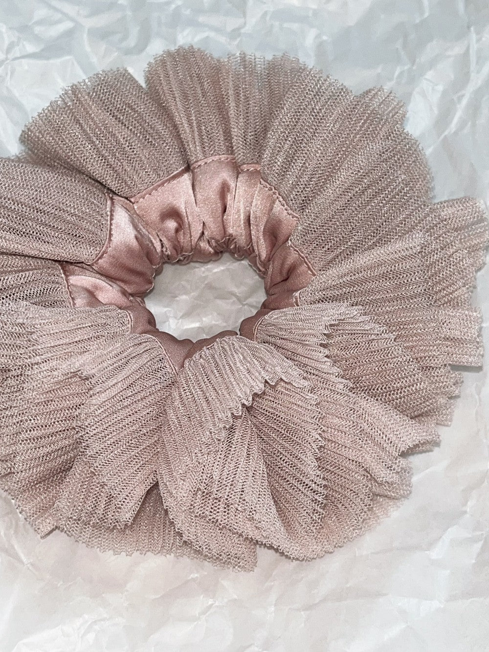 Cloud TUTU Silk Tulle Scrunchie Dusty Mauve