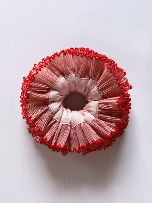 Scrunchie TUTU Pink With Red Trim