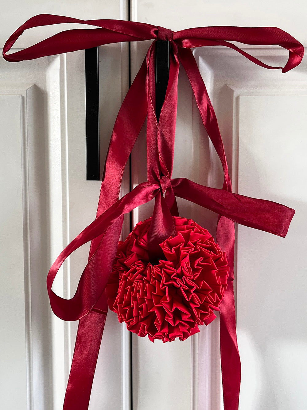 Scrunchie Hydrangea Christmas New Year Red