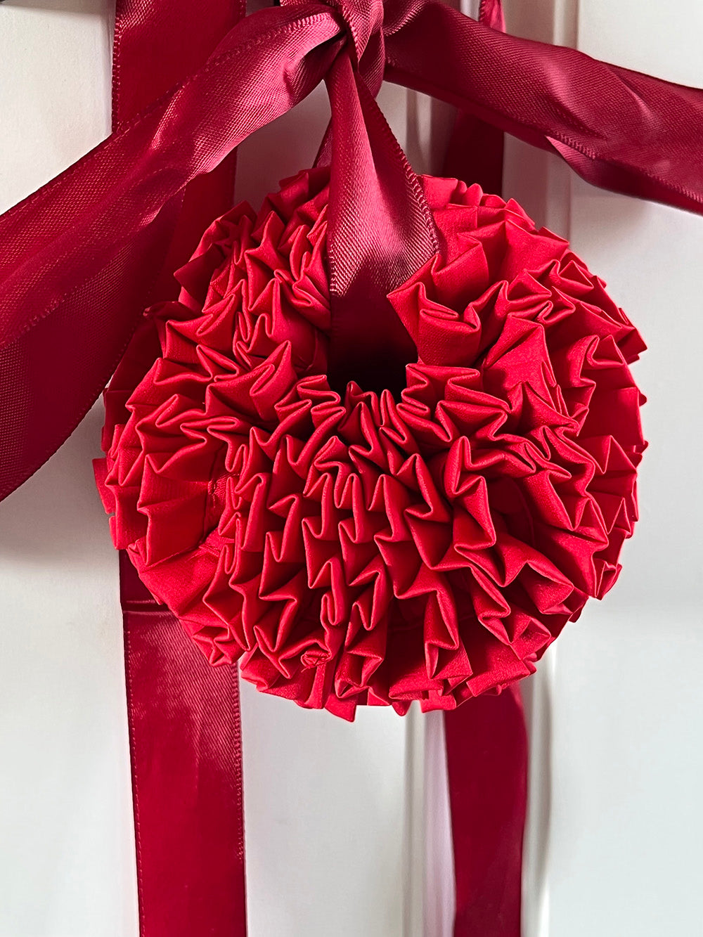 Scrunchie Hydrangea Christmas New Year Red